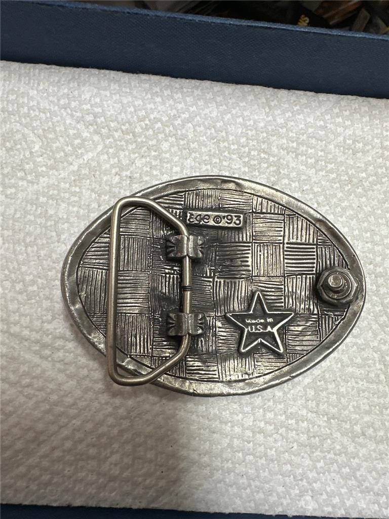 Vintage HorseHead inside Horseshoe Belt Buckle 1993