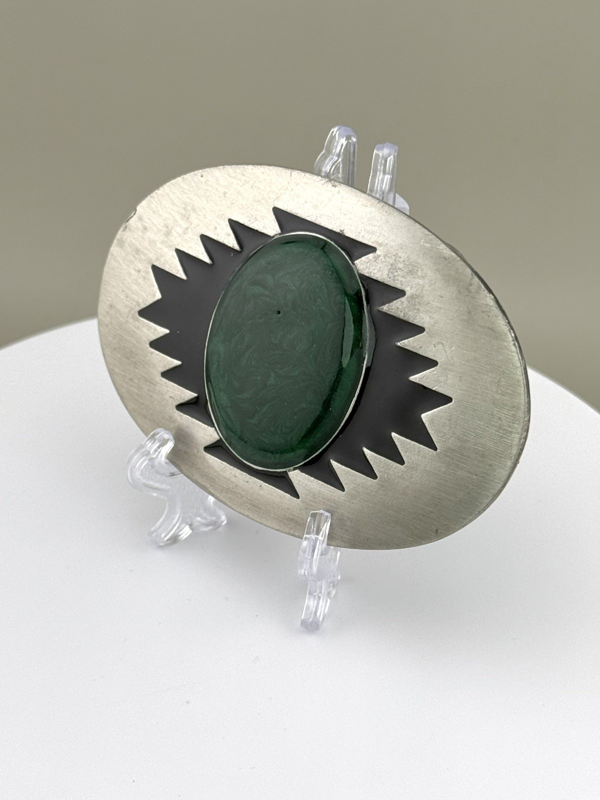 Southwestern Green Malachite Look Belt Buckle Arroyo Grande 1993