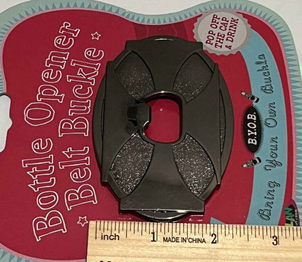 Beer Bottle Opener Novelty Belt Buckle Cross Pop off the Cap and Drink BYOB