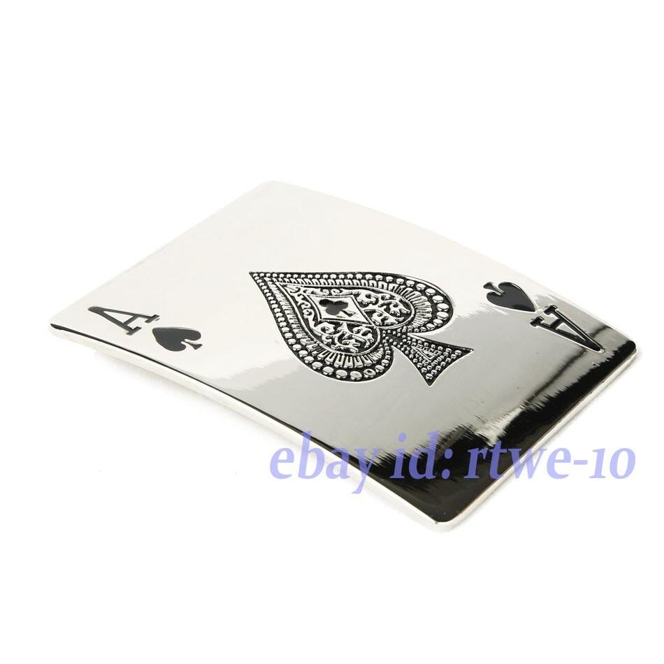 Vintage Men Belt Buckle Western Cowboy Zinc-alloy Ace Spades Fashion ​Rock Style