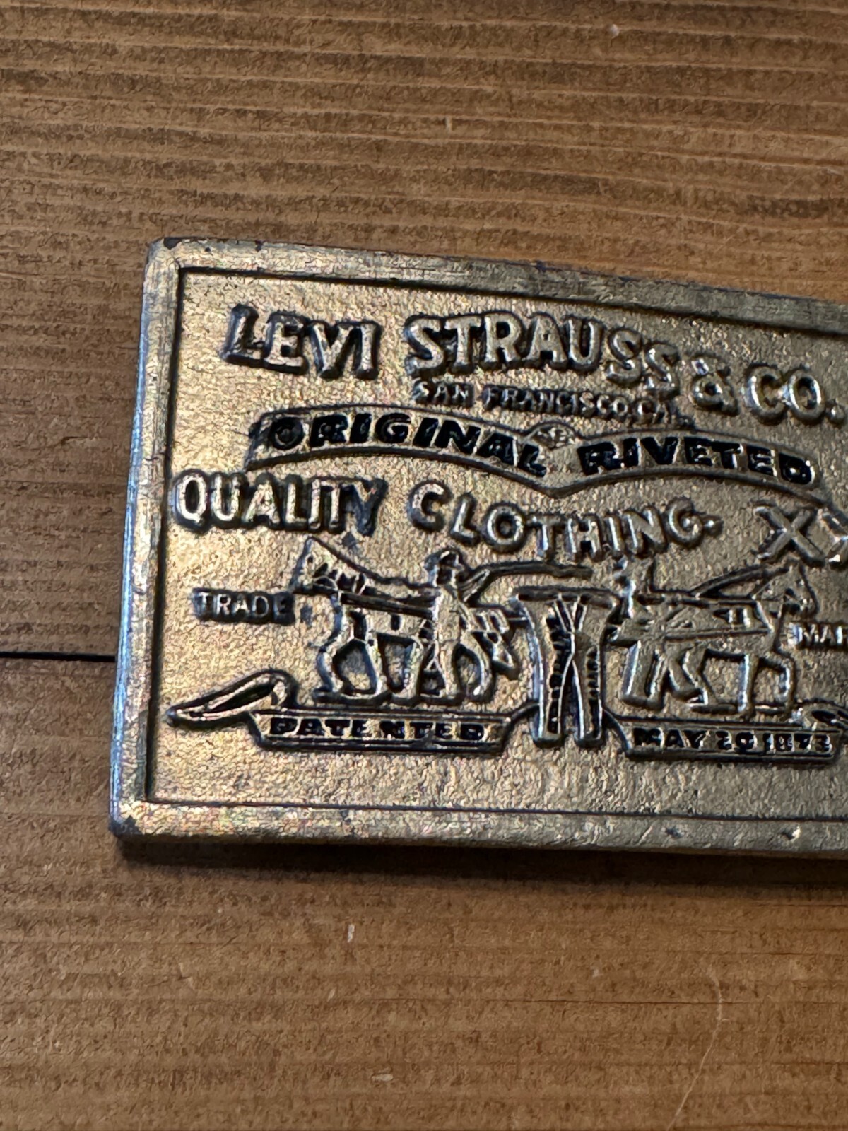 Vintage Levi Strauss & Co. Original Rivited Rectangular Belt Buckle