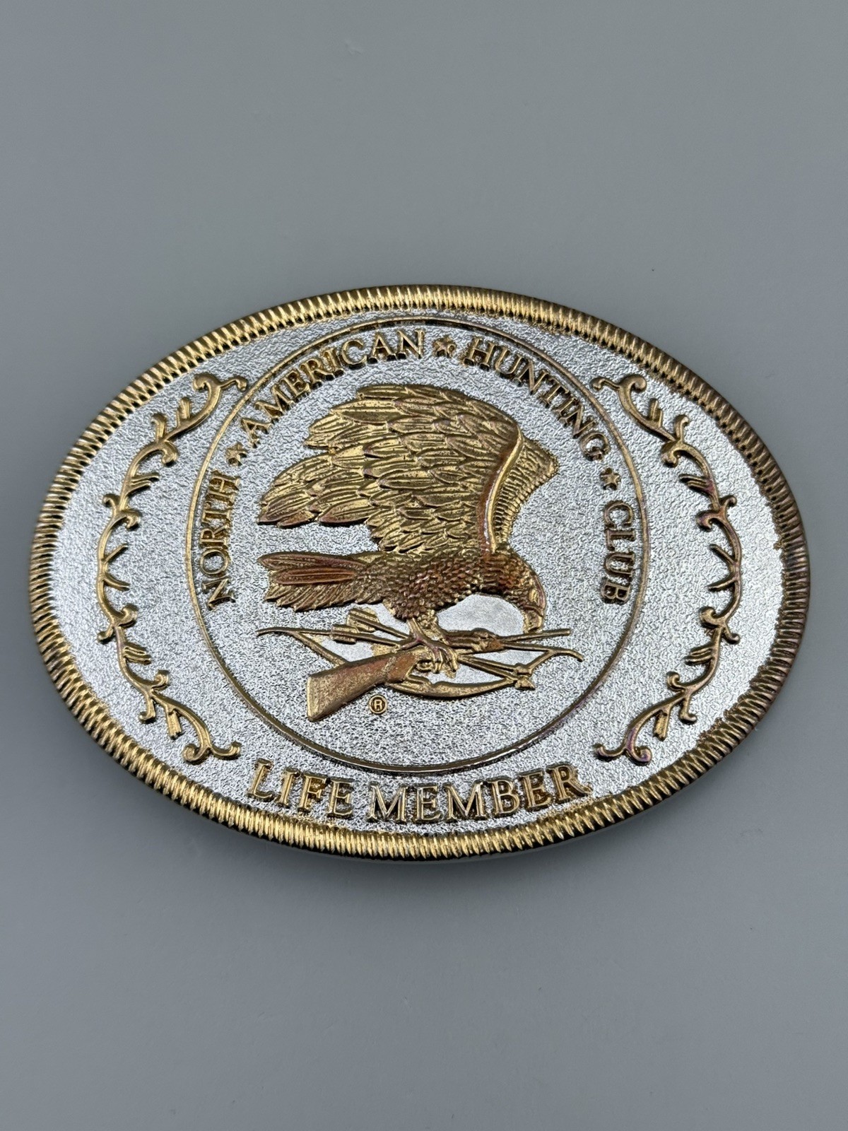 North American Hunting Club Belt Buckle Life Member Eagle Americana