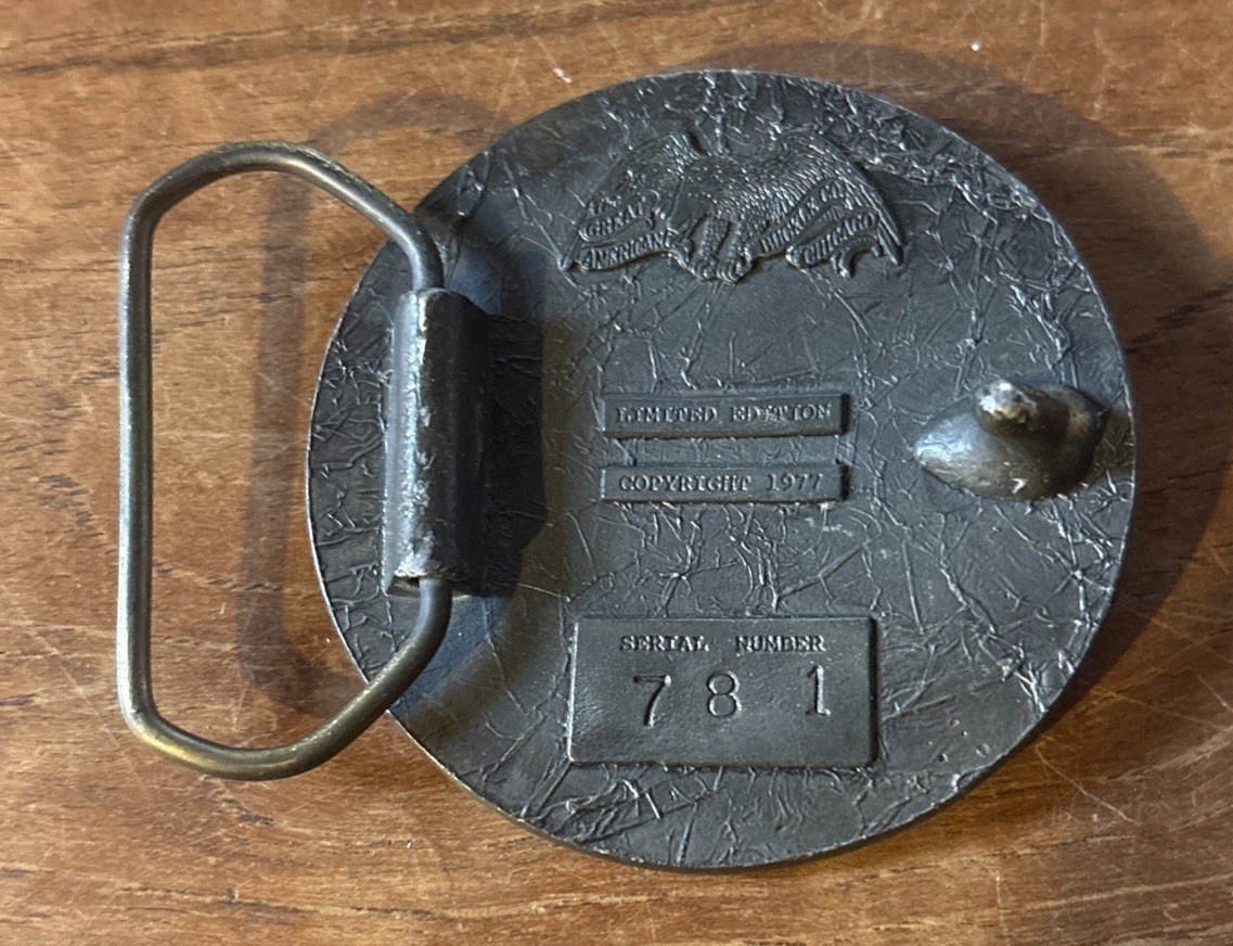 Great American Buckle Co. 1977 Limited Edition Silver Baseball Belt Buckle