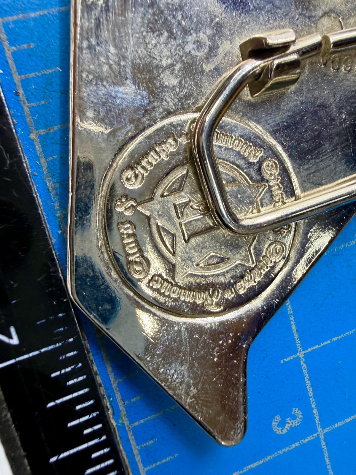 Famous Stars & Straps Silver Black Star Logo Metal Y2K Belt Buckle