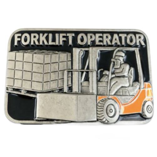 FORKLIFT OPERATOR WAREHOUSE FORK LIFT OCCUPATIONAL BELT BUCKLE