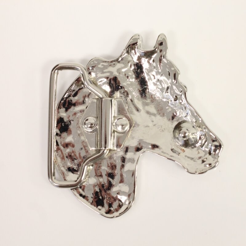Horse Head Belt Buckle Jet Hematite – Dark Gem Look with Character