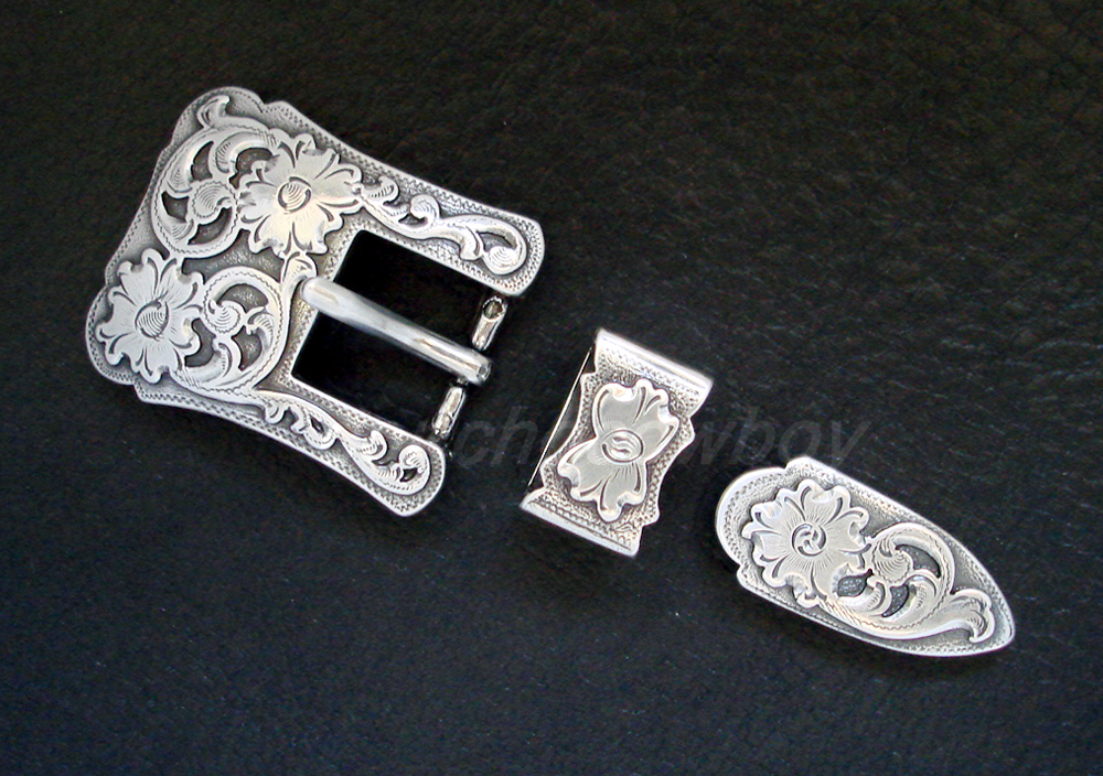 WESTERN HORSE SADDLE HEADSTALL ANTIQUE ENGRAVED BELT BUCKLE SET FITS 3/4&Prime; BELT
