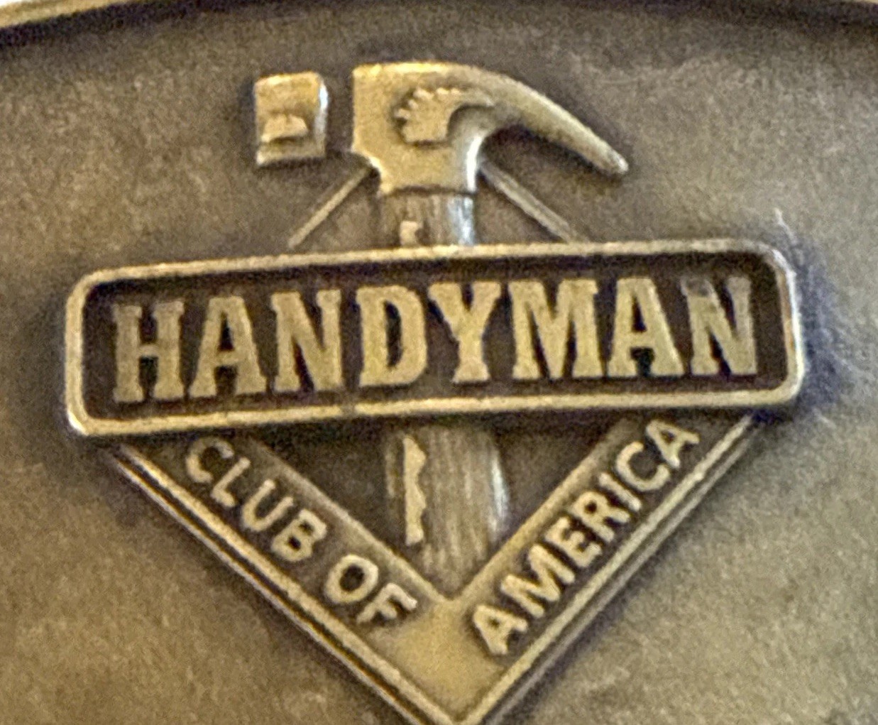 Handyman Club Of America Life Member Tool Shop Carpenter Mens Brass Belt Buckle