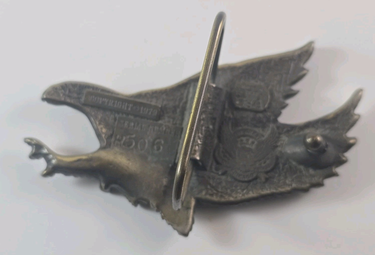 Vtg Great American Buckle Co. 1979 Eagle Belt Buckle☆Serial # H506☆☆☆☆☆
