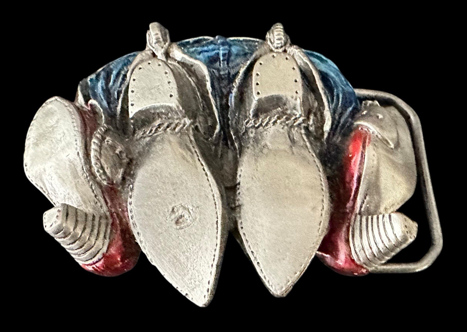 Western Cowboy Heavy Belt Buckle KNOCKING BOOTS Funny Unique Design VINTAGE 1982