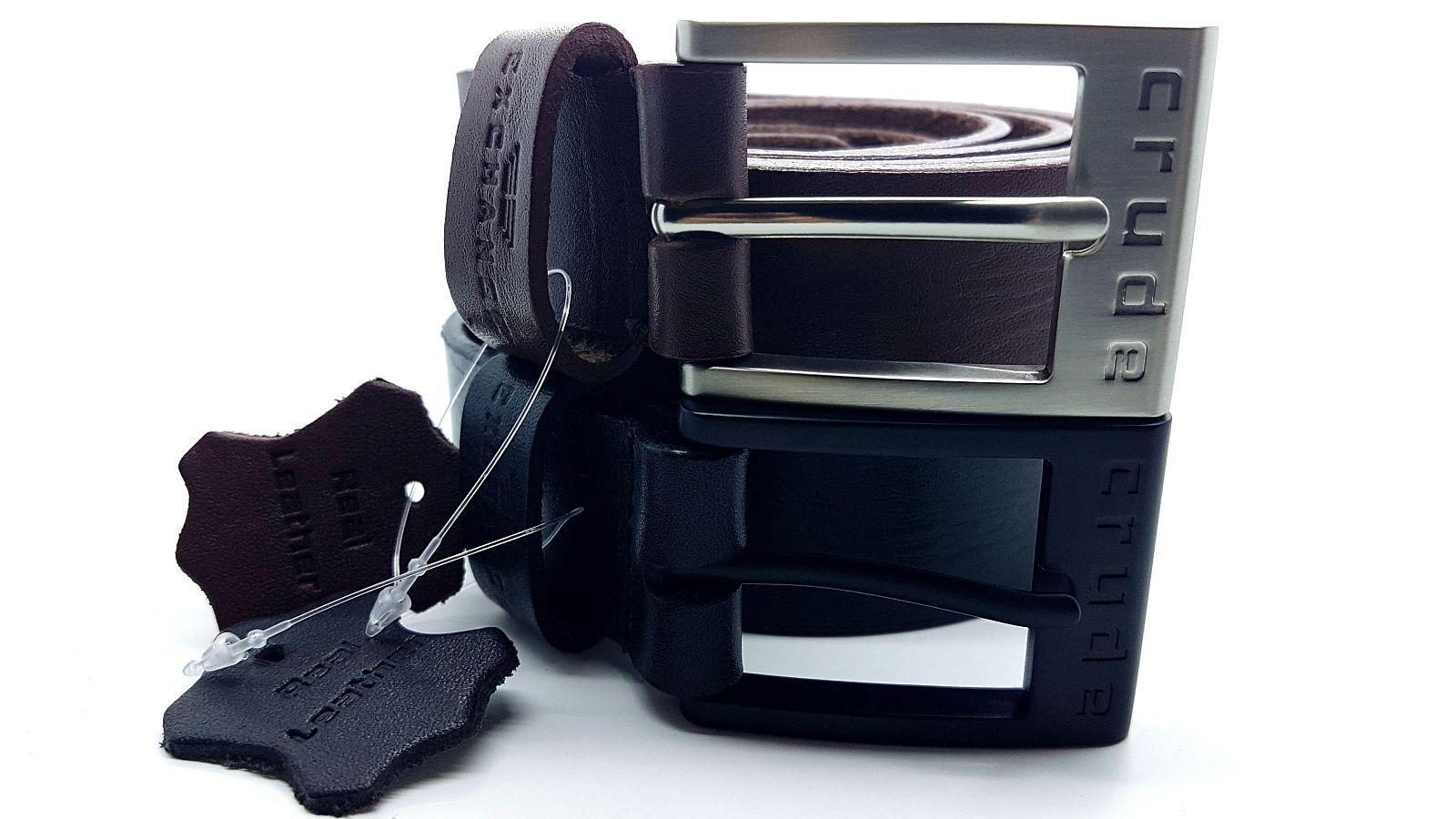 CRUDE EXCHANGE Mens Black Brown Trouser Jeans Real Genuine Leather Belts 26&Prime;-64&Prime;