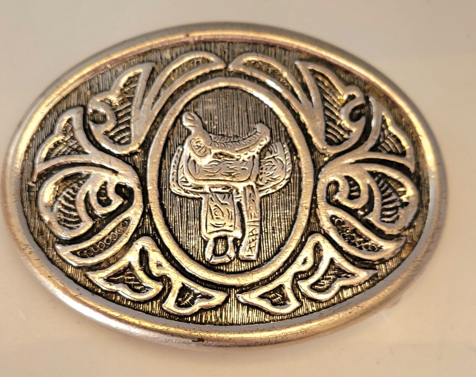 VINTAGE Avon Horse Saddle Western Belt Buckle 80s