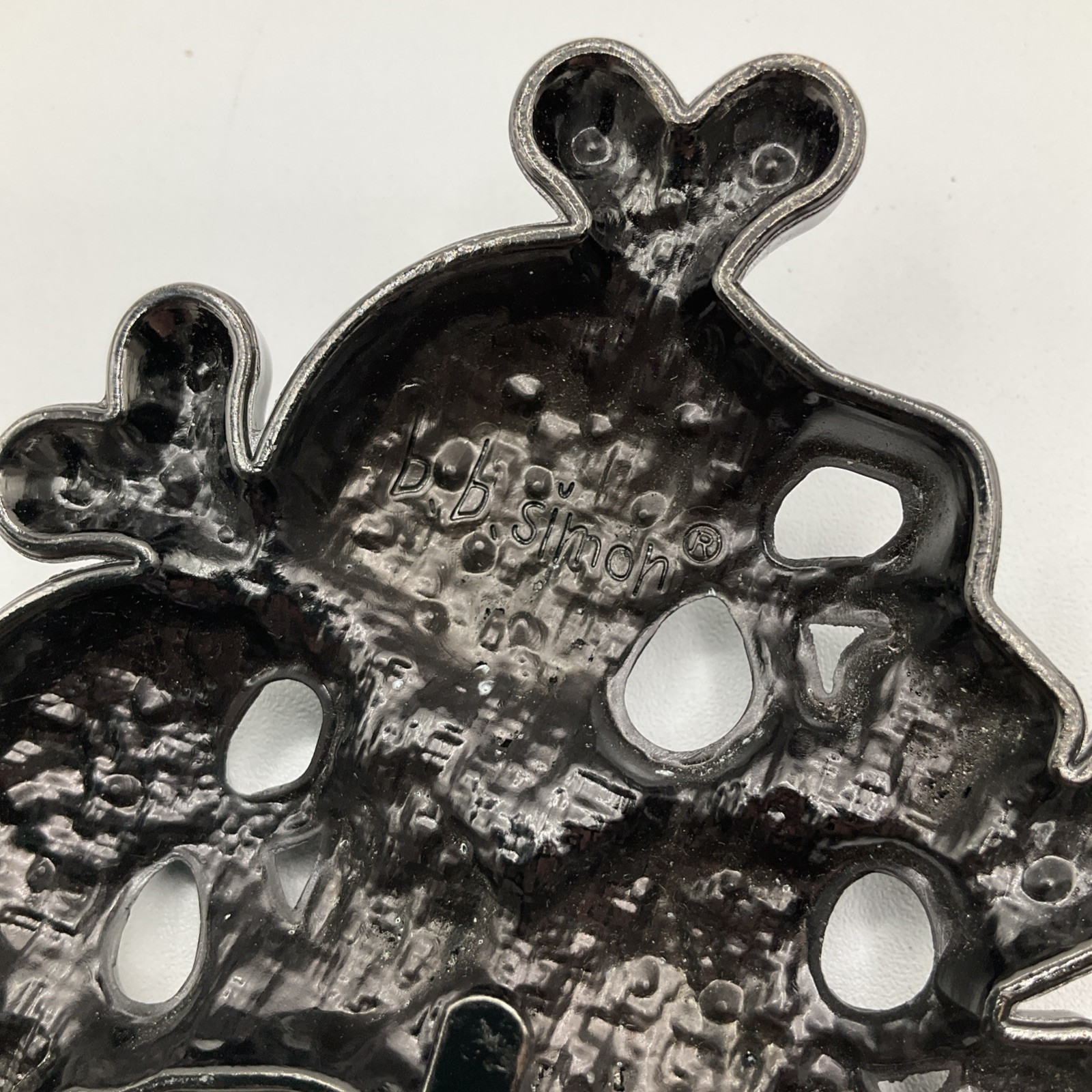 Qty (2) b.b. simon Red and White Skull Belt Buckles Black Chrome