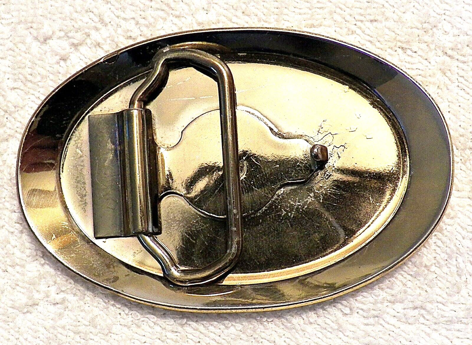 CLASSIC BELT BUCKLE RAILROAD TRAIN CAR CABOOSE ENGINEER CHESSLE GOLD TONE BB6