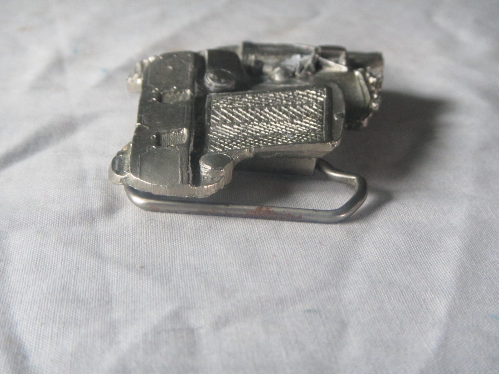 trucker semi tractor trailer truck pewter belt buckle