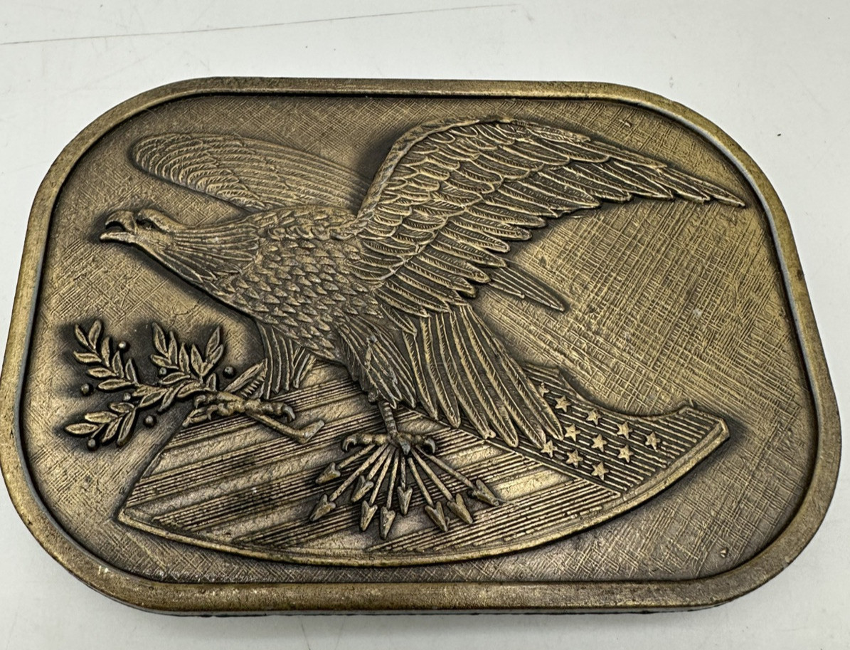 Belt Buckle Metal American Eagle Holding Arrows & A Olive Branch Shield 20892