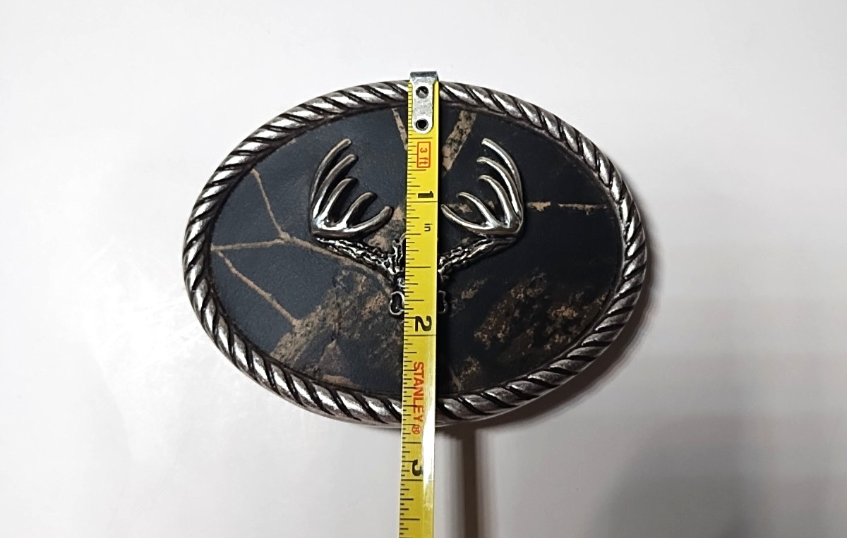 NOCONA Belt Buckle Hunting Deer Skull Fits Belt Size 1.5 Sz 3/5&Prime; x 2/5&Prime; USA