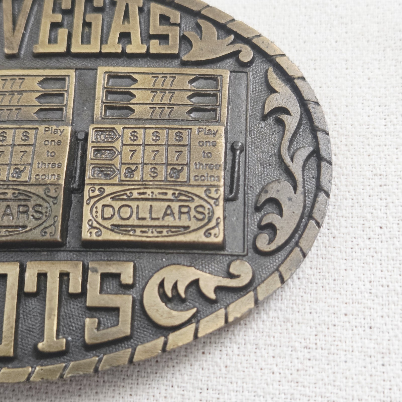 Belt Buckle – Pacific Brass and Buckle Indiana Metal Craft 1983 Las Vegas Slots