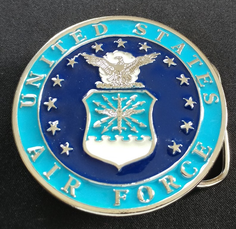UNITED STATES AIR FORCE EAGLE SHIELD STARS MILITARY VETERAN BELT BUCKLE USA MADE