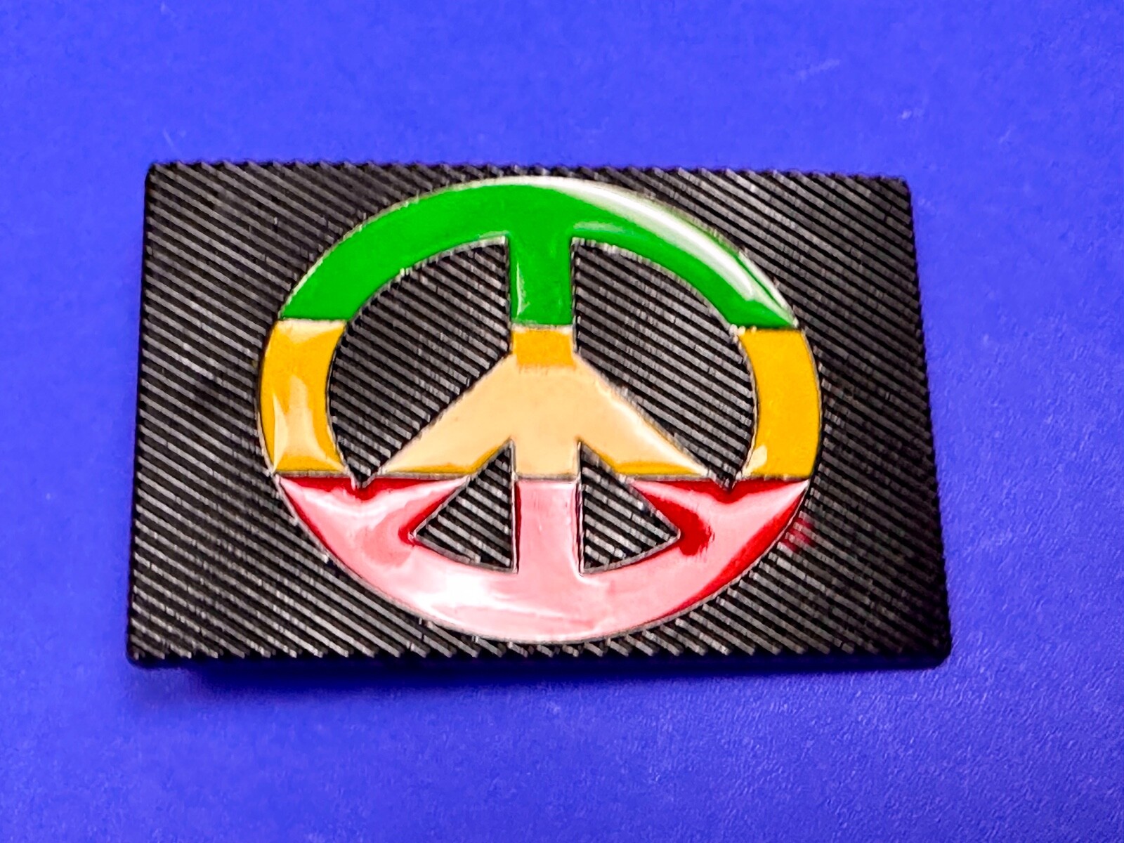 Rasta Peace Sign Flag Red Yellow Green Jamaica Marijuana Symbols Belt Buckle
