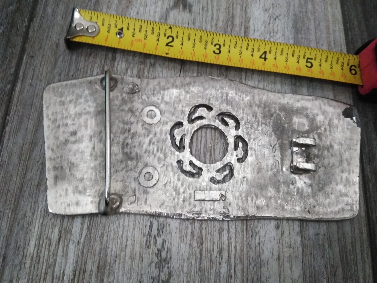 Vintage XL Large Handmade Mexican Belt Buckle DESERT / NATURE MOTIF (6&Prime;X2.3/4&Prime;)