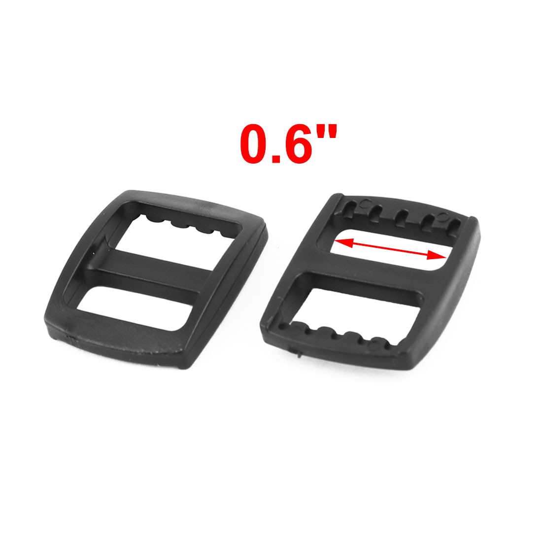 Travel Plastic Adjustable Backpack Glide Buckle Black 15mm Strap Width 12pcs