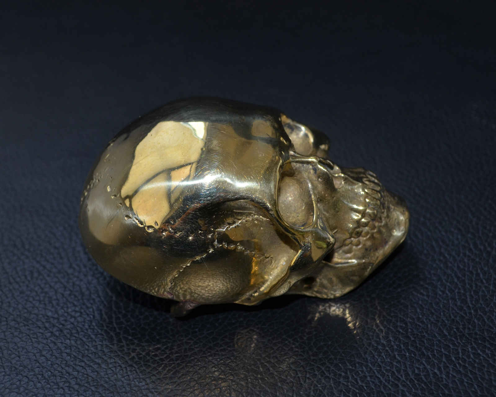 Handmade Pure Copper Brass Lost wax Casting Skull Hand polished Belt Buckle DIY
