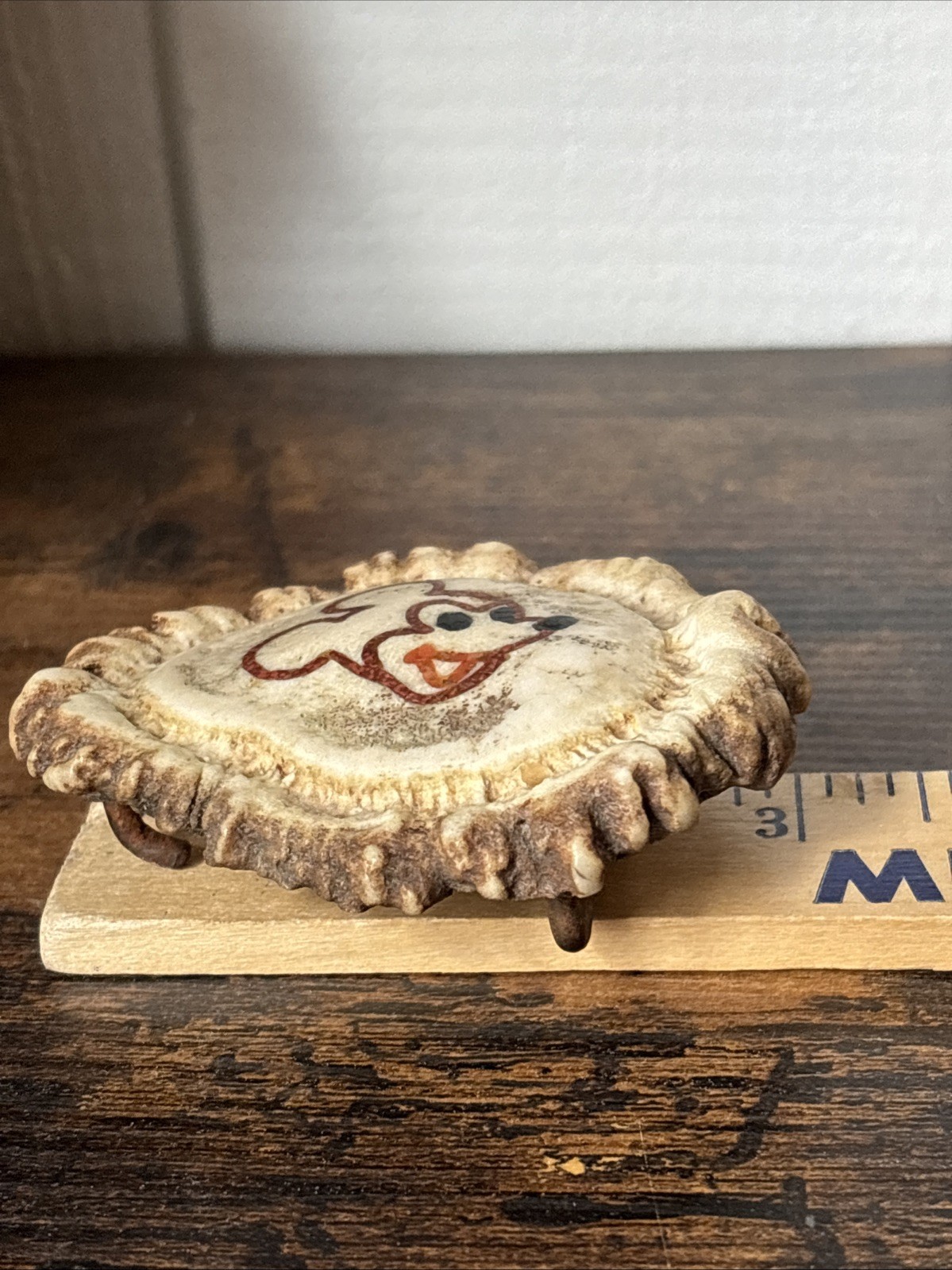 Vintage Handcrafted Elk Antler Burr Belt Buckle Buck Skull Arrow Design Disney