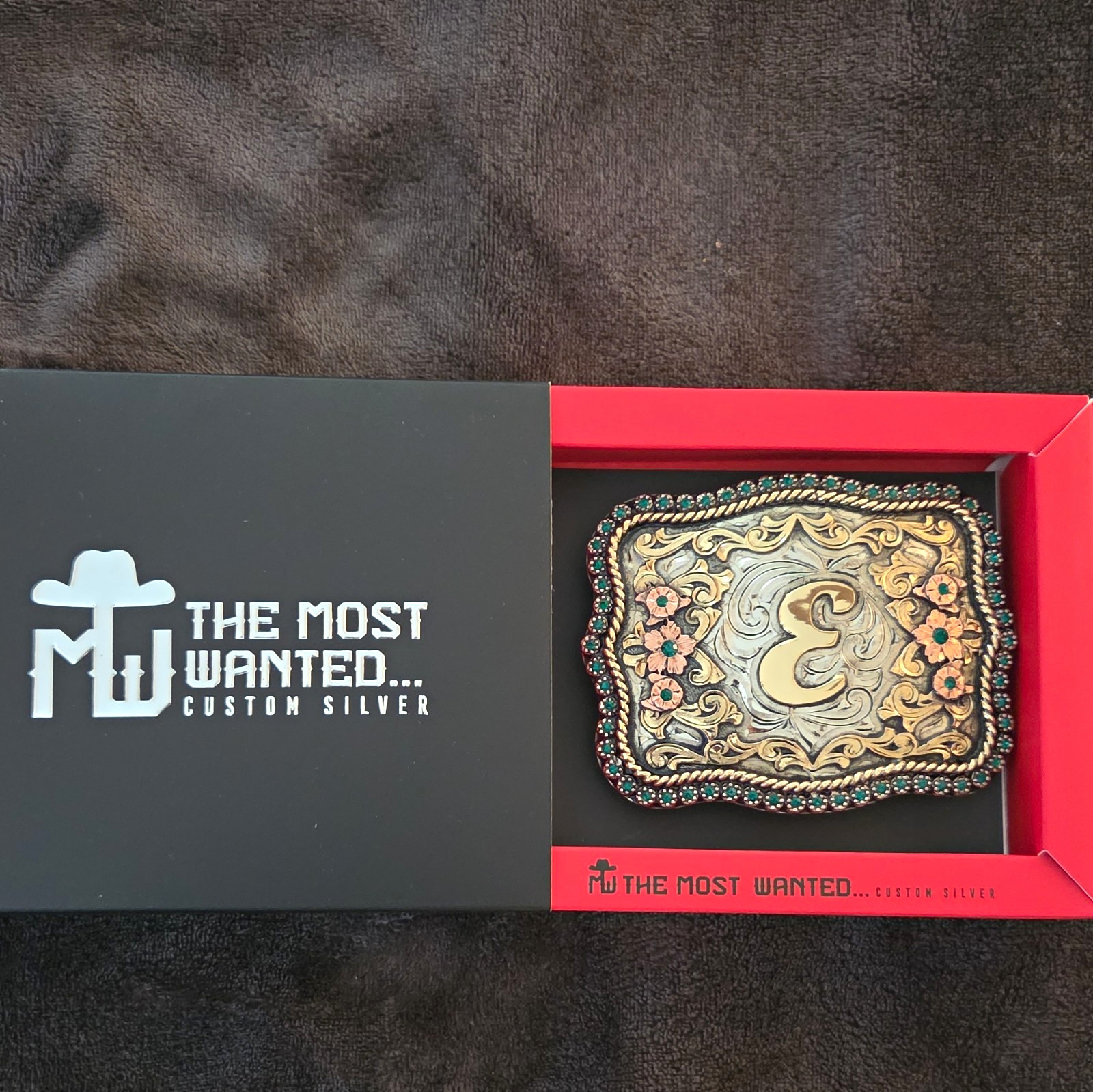 The Most Wanted Custom Silver Western Floral Monogram Belt Buckle