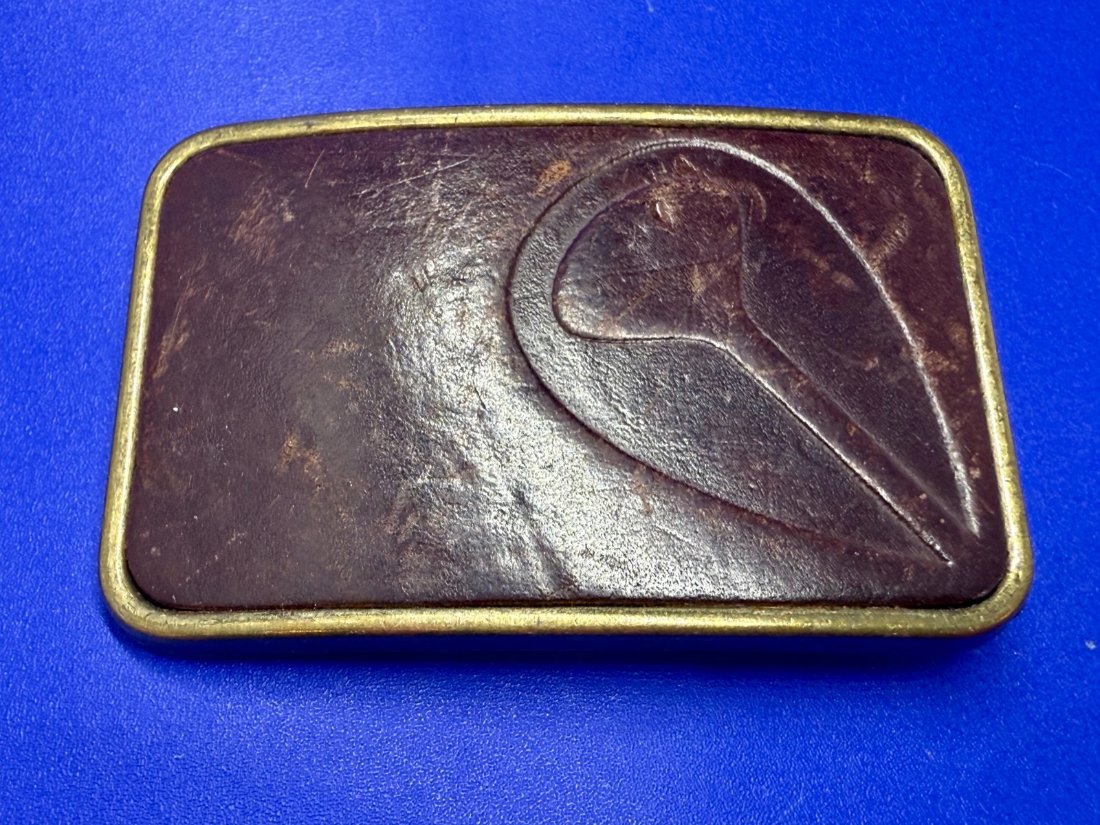 Nixon Logo Embossed on Leather Vintage Advertisement Promotional Belt Buckle