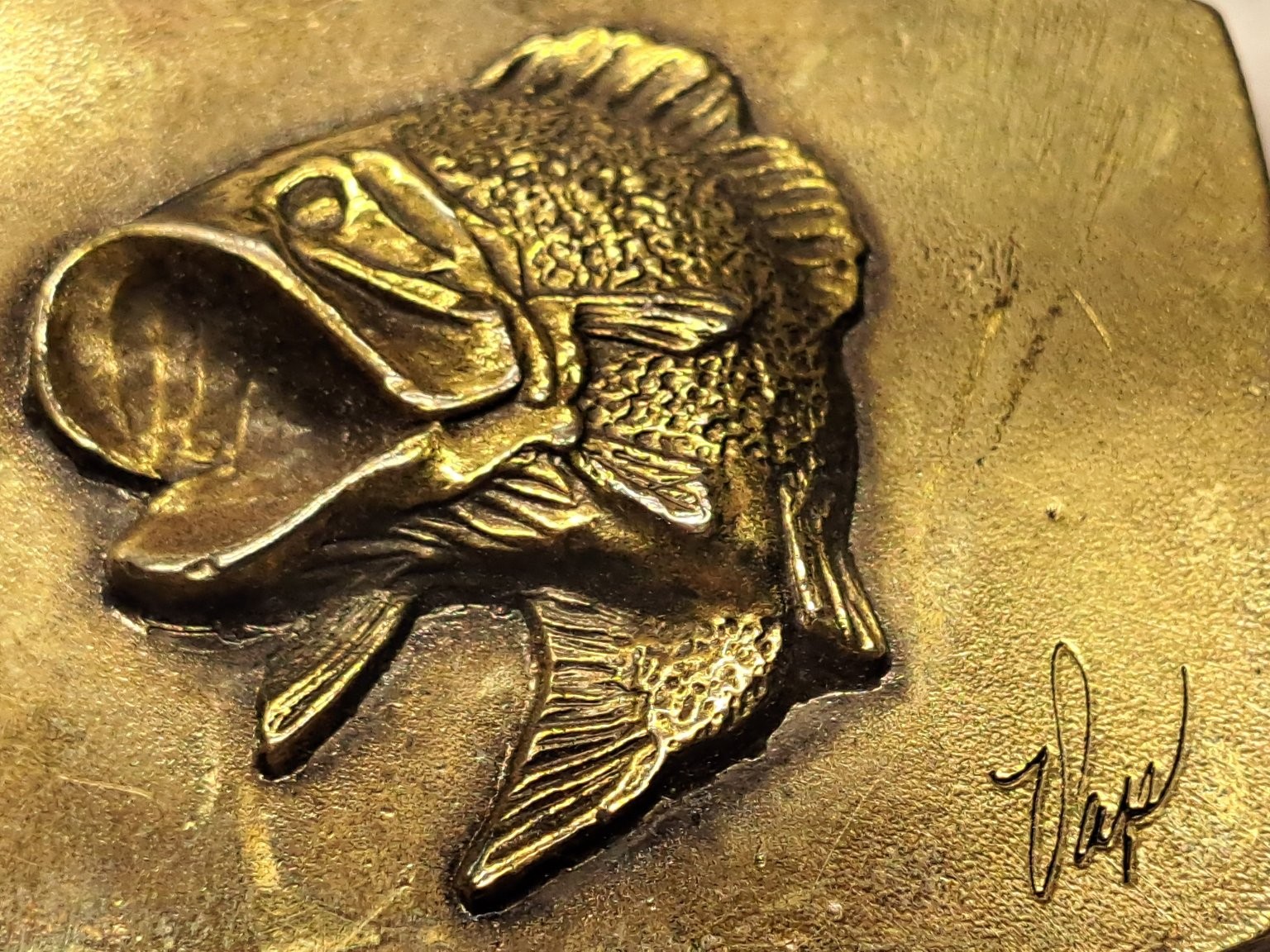 Great American Buckle Co Bass Fish Gold Tone Limited Edition 1979