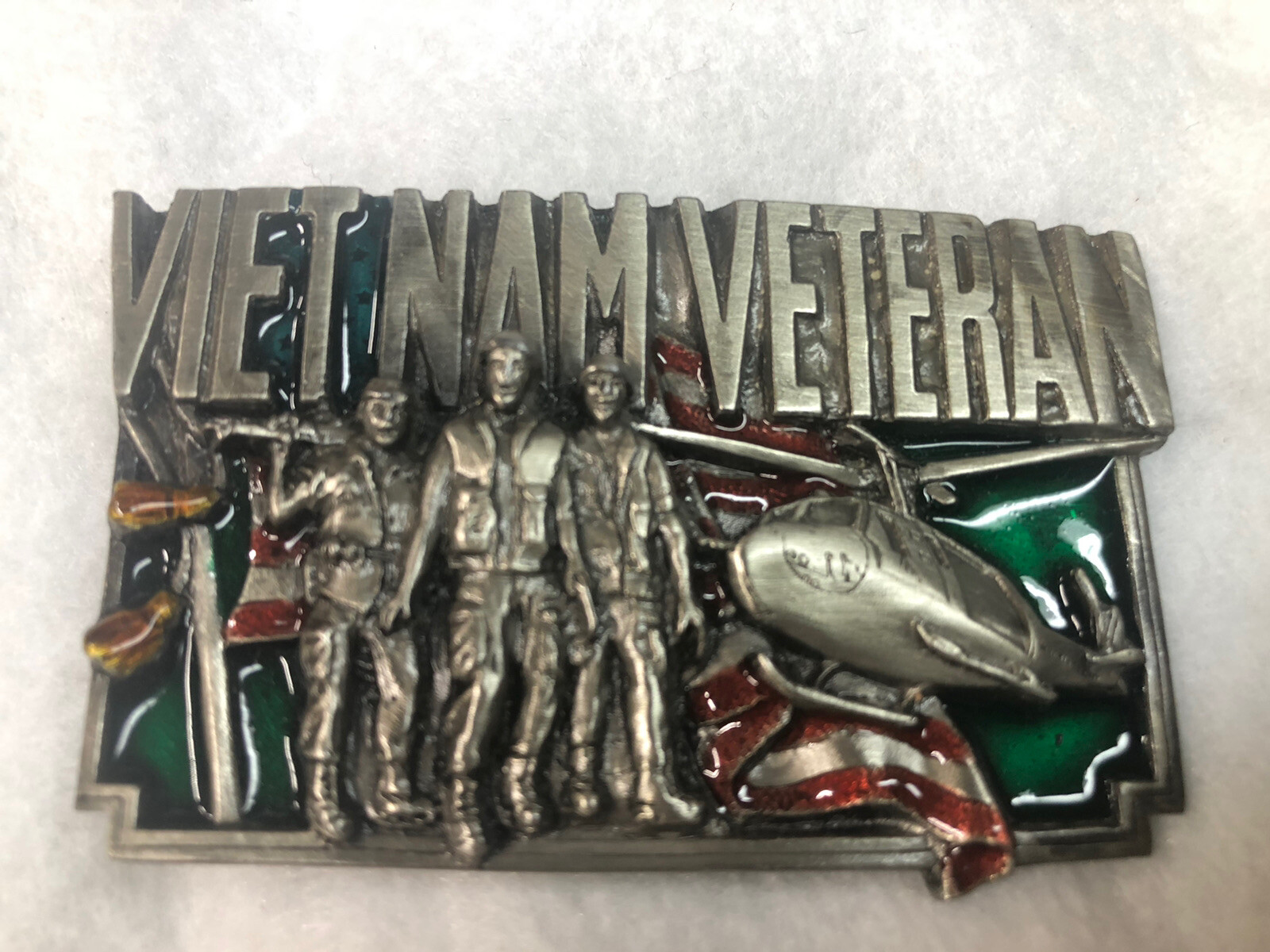 Vietnam Veteran Enameled Belt Buckle 1983 Bergamot Made In USA