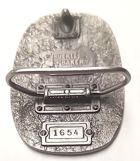 Metal Police Belt Buckle by Buckle Bakery 1988 #1654 Made in USA Serve & Protect