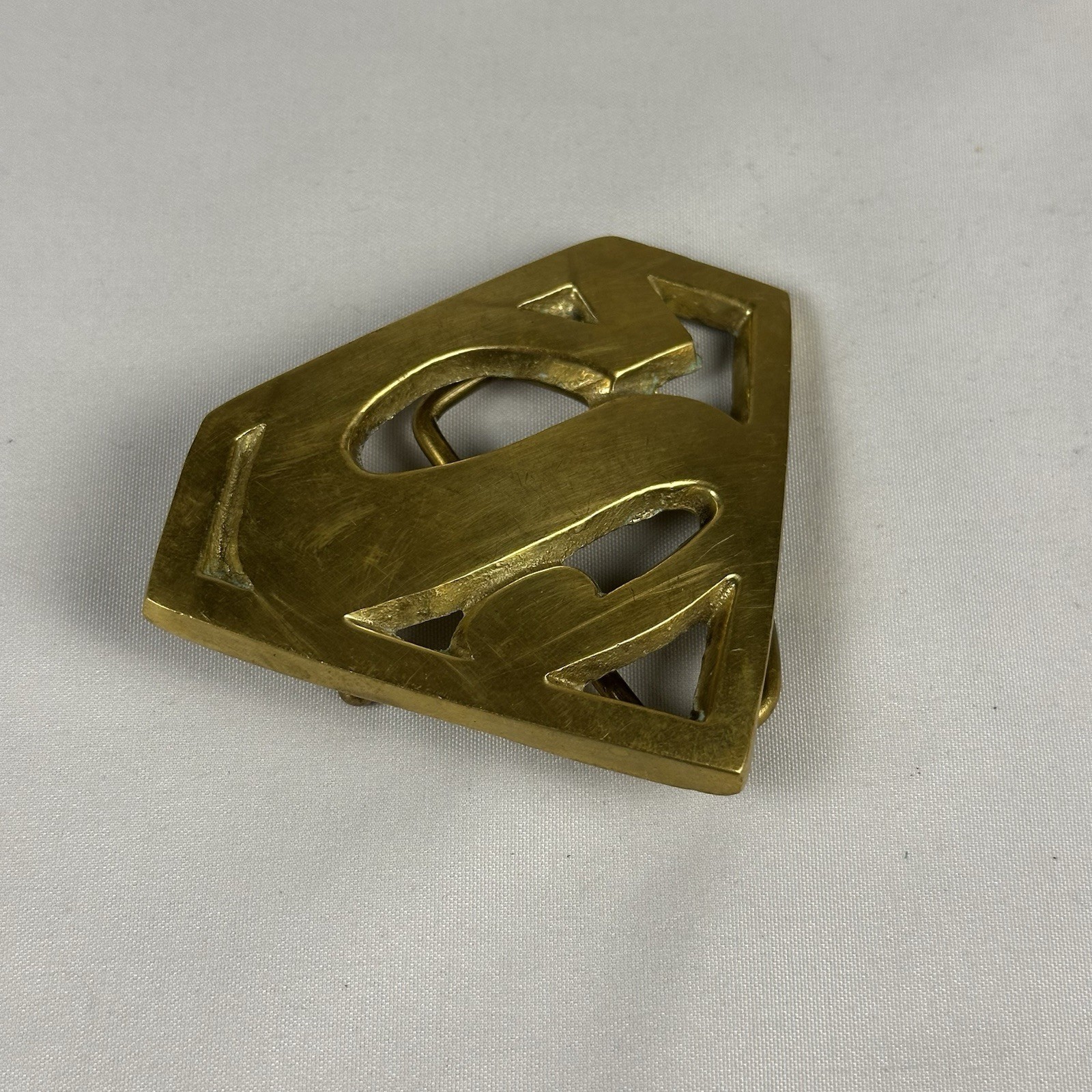 Vintage Style Initial O Belt Buckle Gold Tone Brown Enamel Monogram