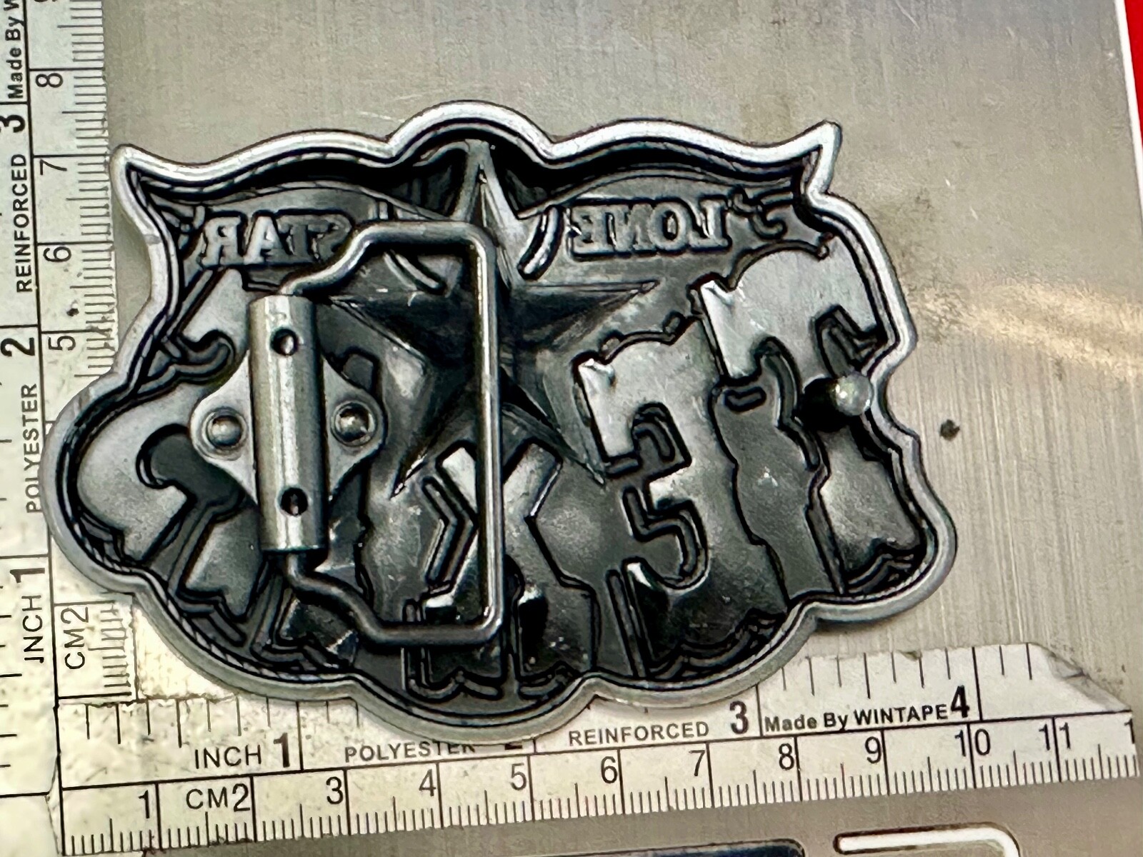 Texas The Lone Star State Cowboys TX Longhorn Raised 4&Prime; Buckle Rage Belt Buckle