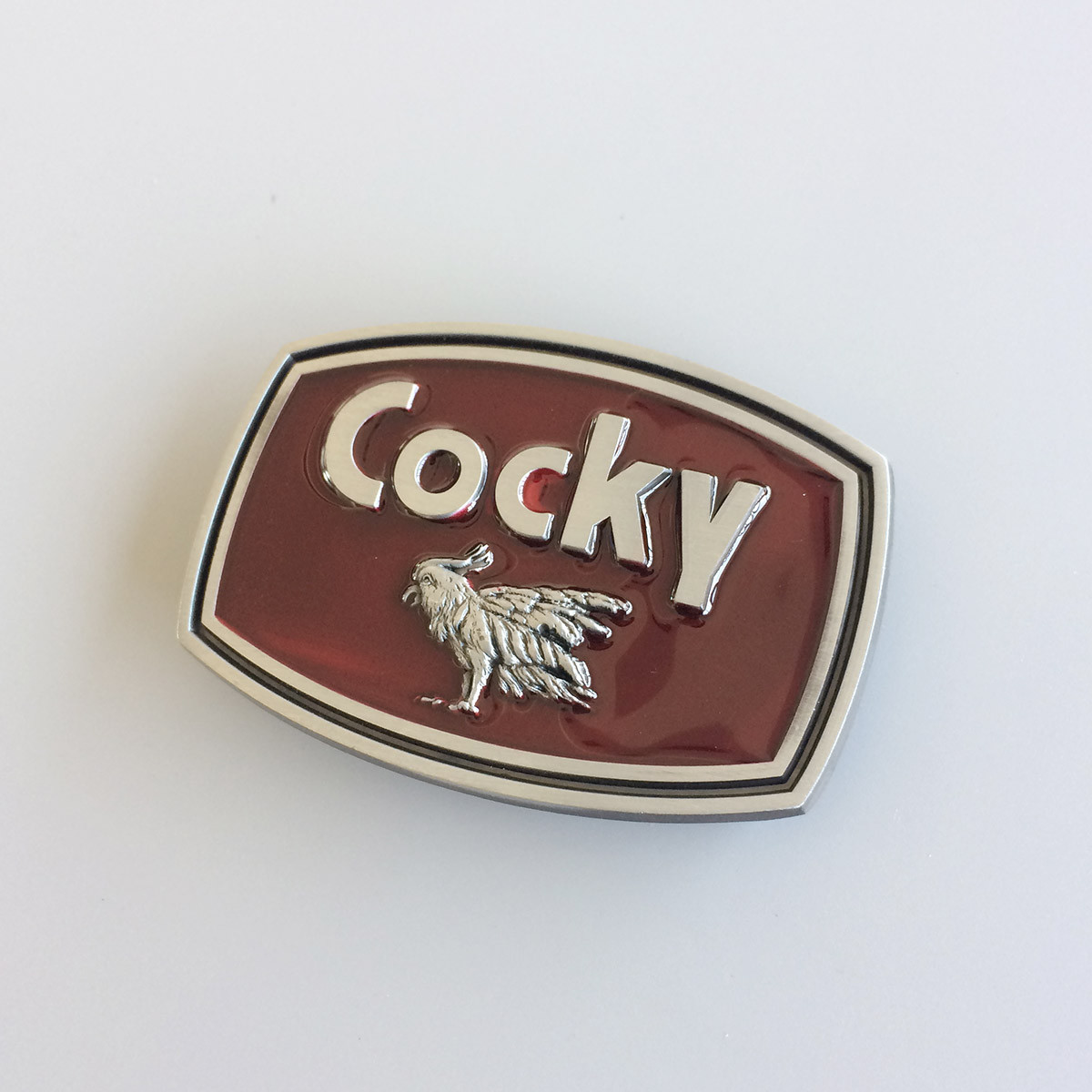 Vintage Style Red Enamel Western Animal Rectangle Belt Buckle also Stock in US