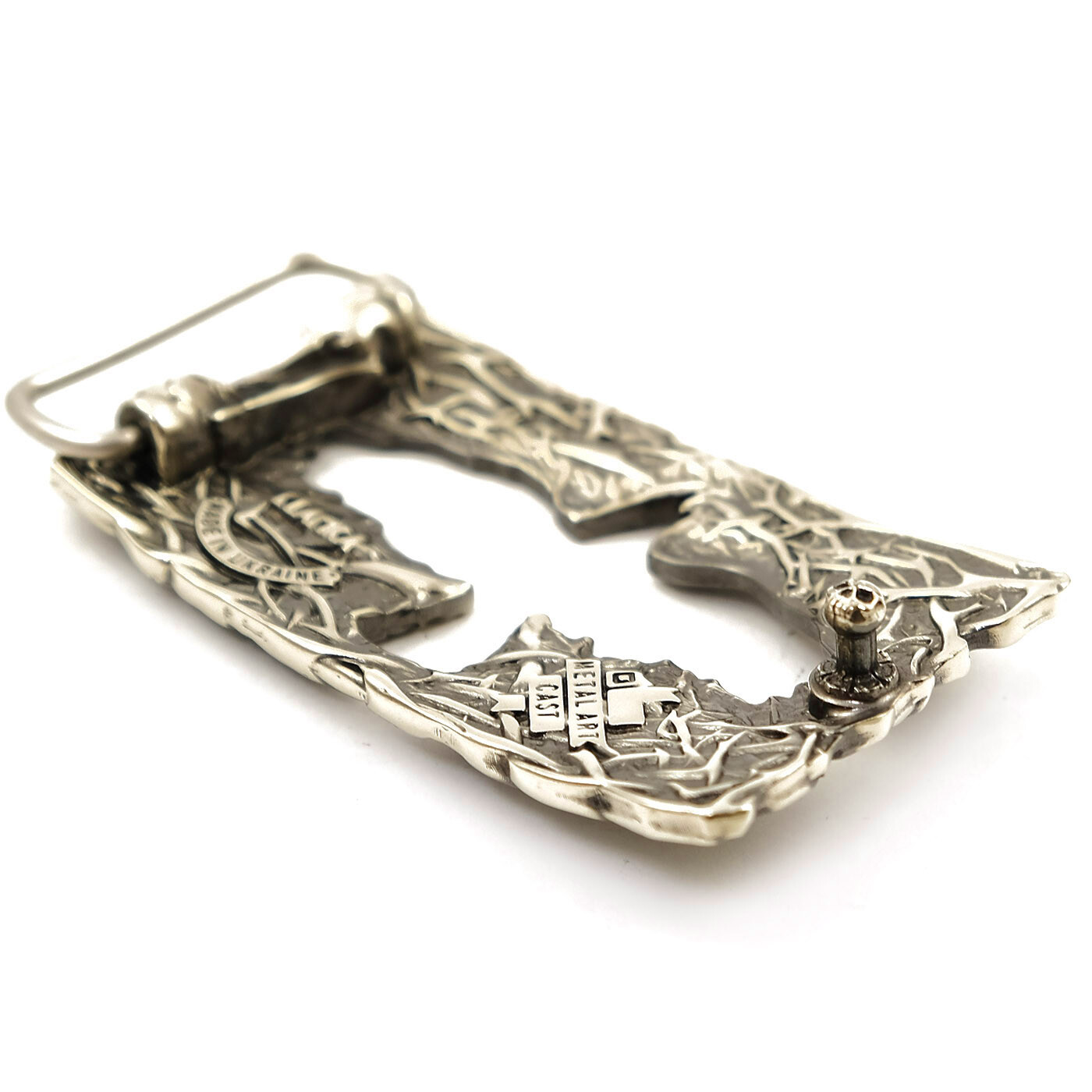 German silver belt buckle Crow, Handmade belt buckle, Mythical black bird buckle
