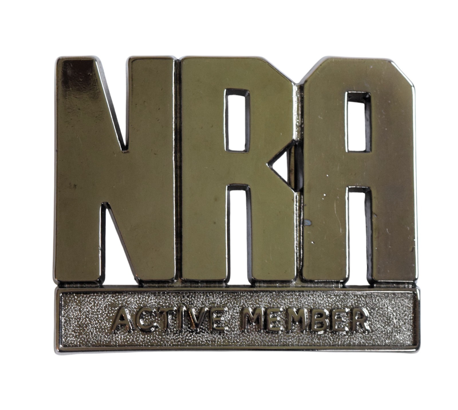 Vintage NRA Gunmetal Belt Buckle National Rifle Association Active Member