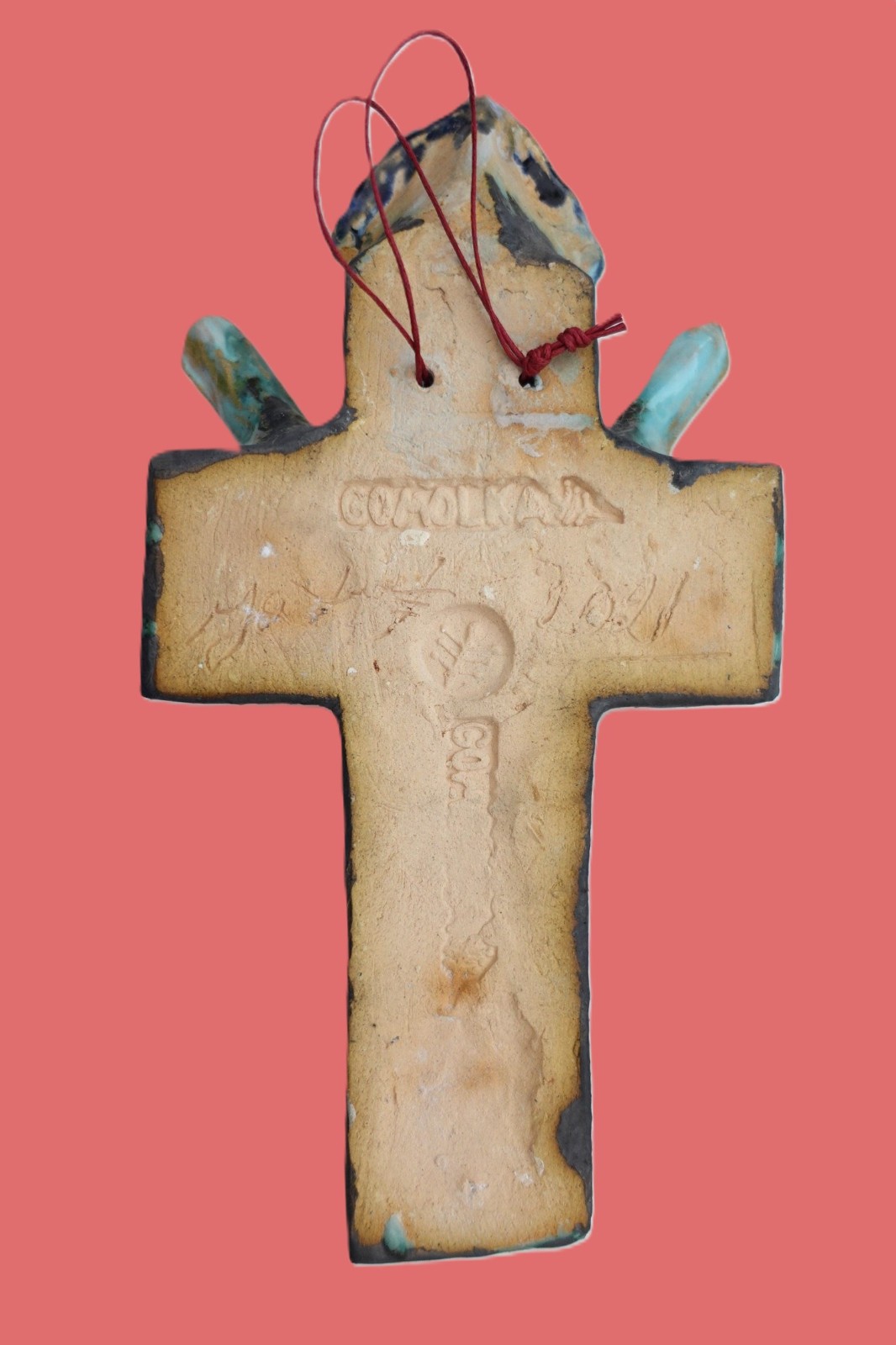 Wall Cross Jesus cross Pottery Studio Stoneware ceramic Hand Craft Canada