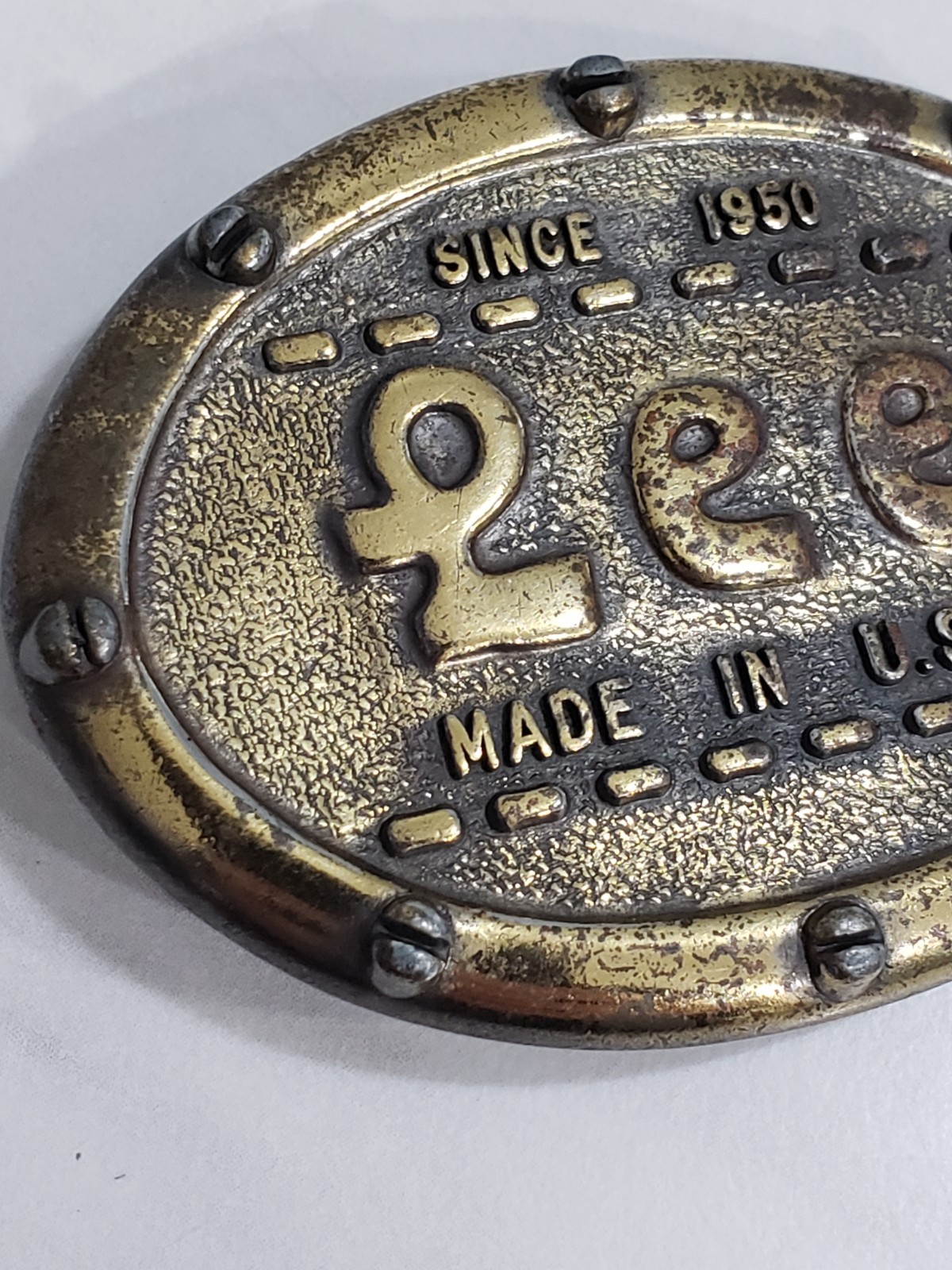 LEE SINCE 1950 MADE IN U.S.A. belt Buckle Lee N.Y.C. USA Vintage brass oval