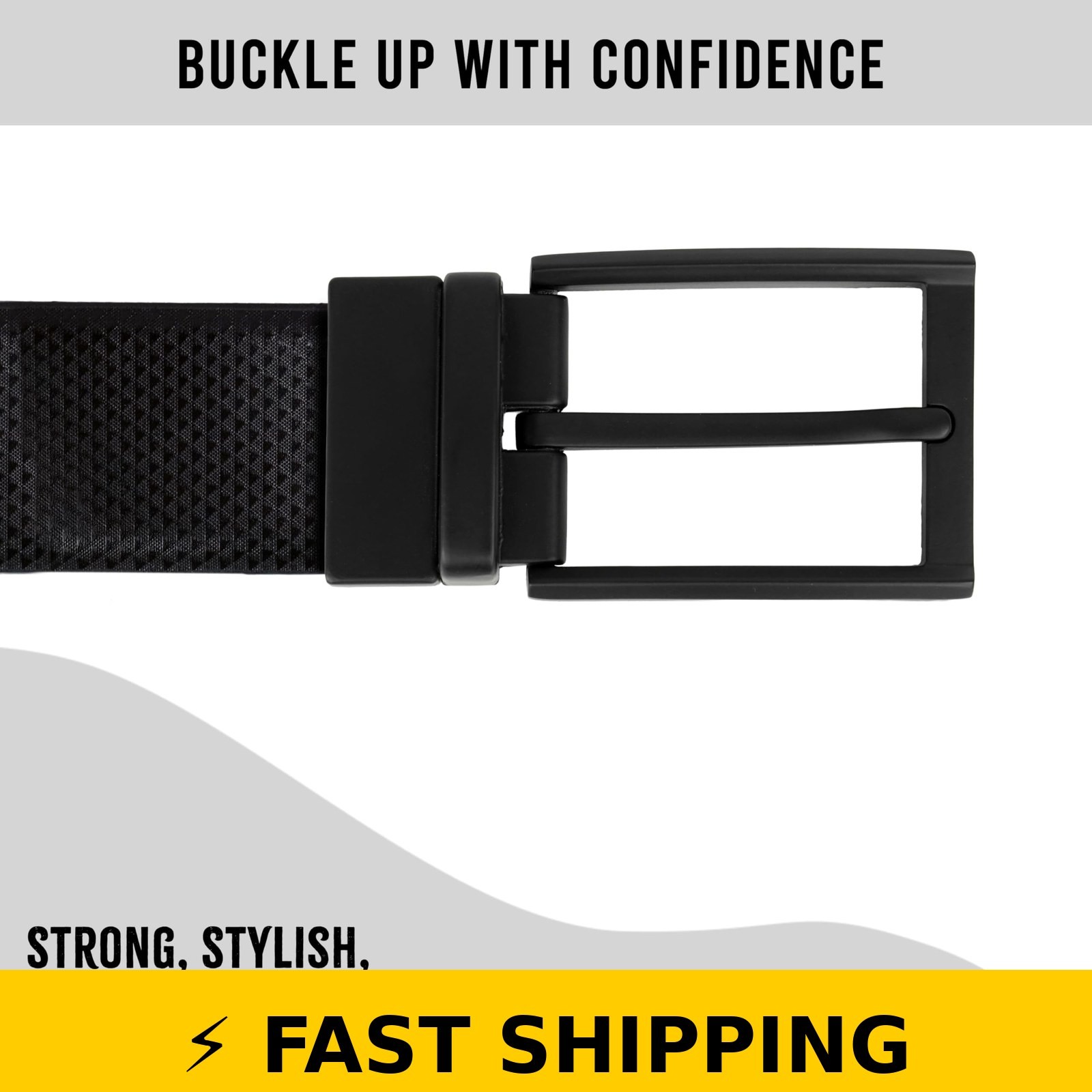 SaiTech IT Men&rsquo;s Reversible Belt Buckle – 1 3/8&Prime; (35mm) Black