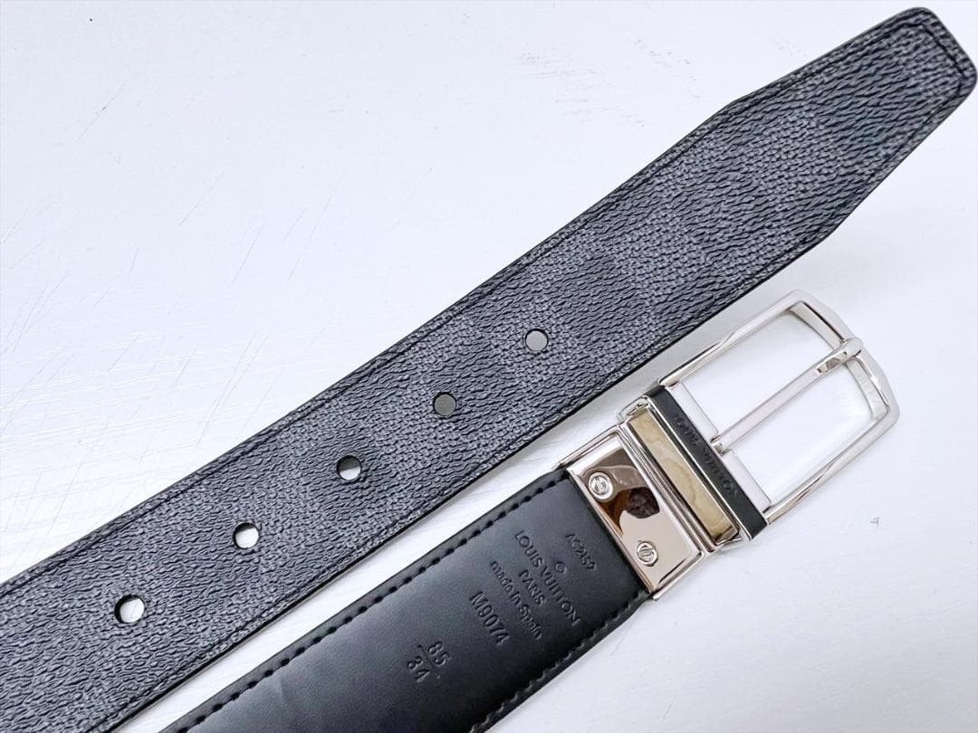 Louis Vuitton Pre-Owned Damier Graphite Slender Belt 85