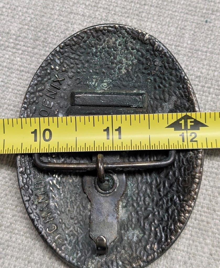 vintage 1970s belt buckle BRASS copper STEER bull texas WESTERN cowboy rodeo