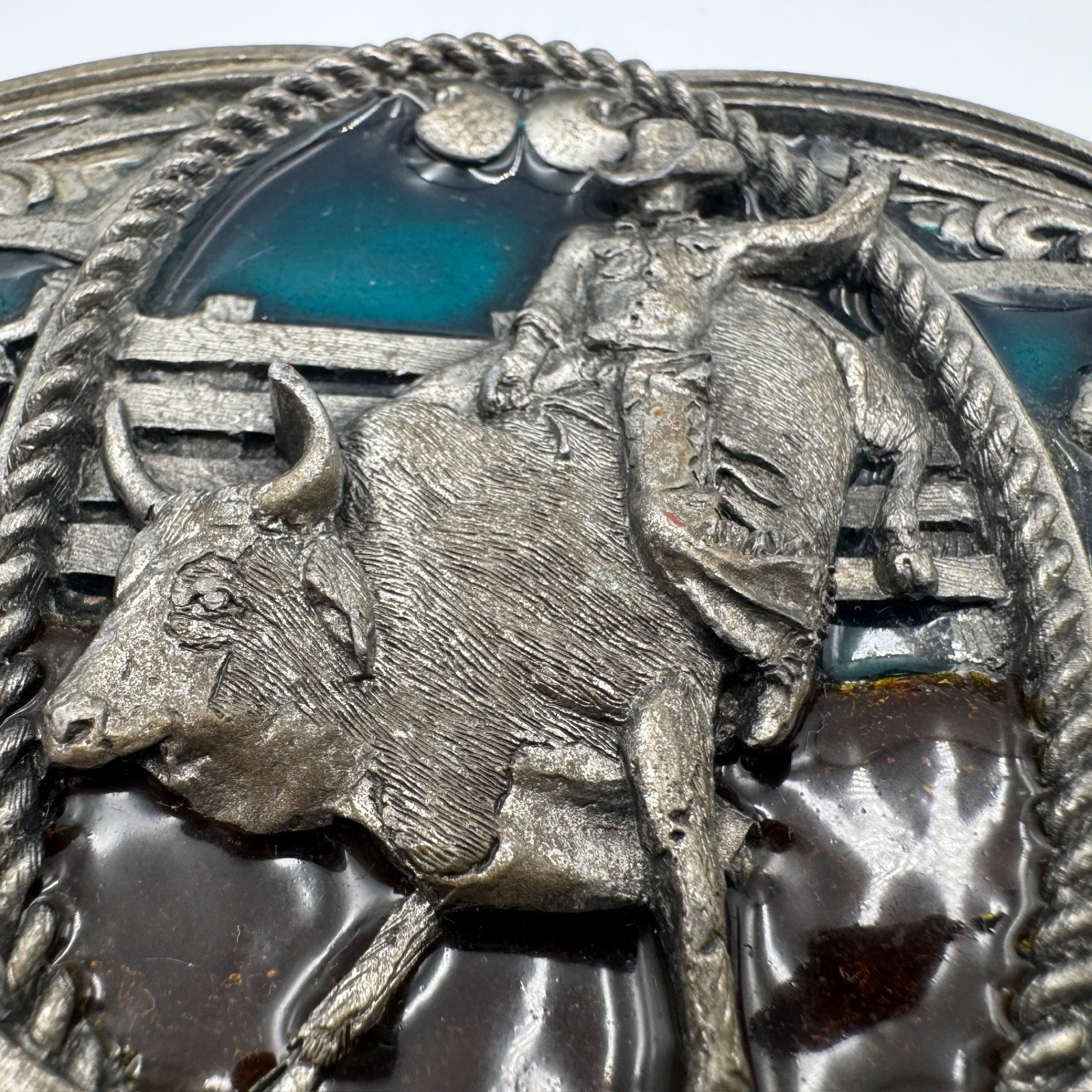 Vintage Bergamot Brass Works Championship Rodeo Belt Buckle 1980 Made in USA