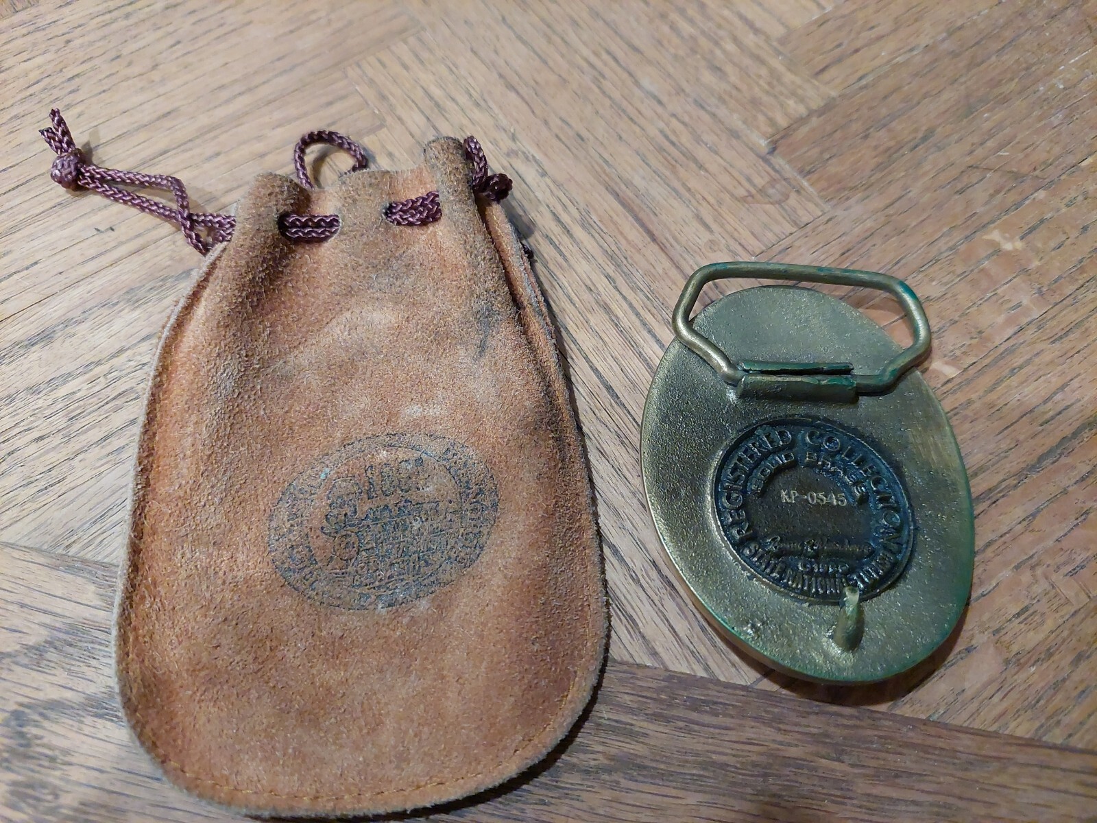 1881 El Paso Texas Del Norte Belt Buckle And Leather Pouch Serial #KP-0545