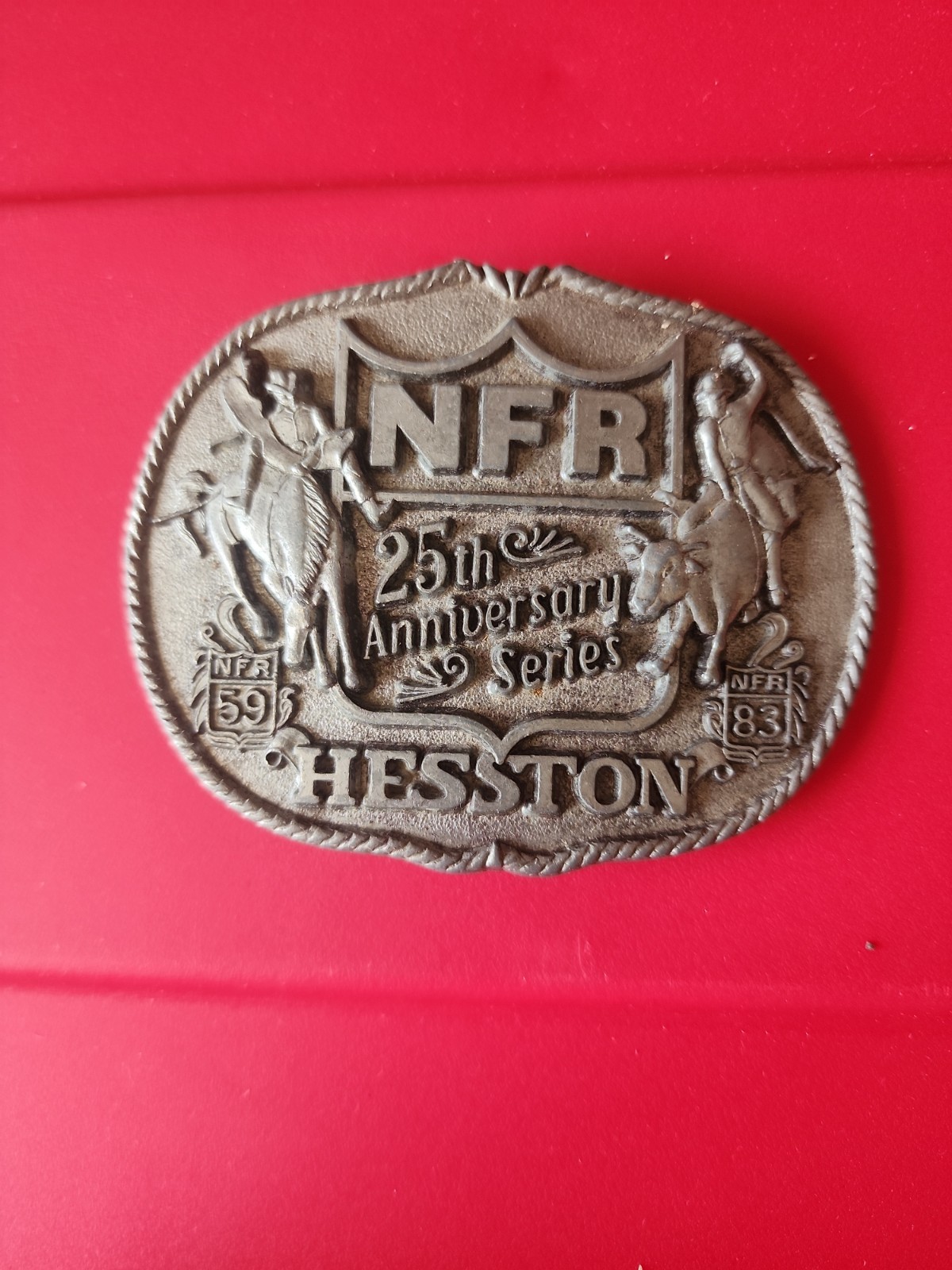 VTG 1983 FIRST EDITION Hesston 25th Anniv. NFR National Finals Rodeo Belt Buckle