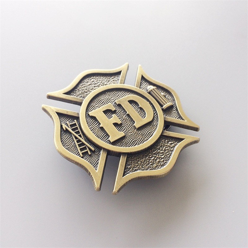 Antique Bronze Fire Fighter Dept Classic Hero Belt Buckle also Stock in the US