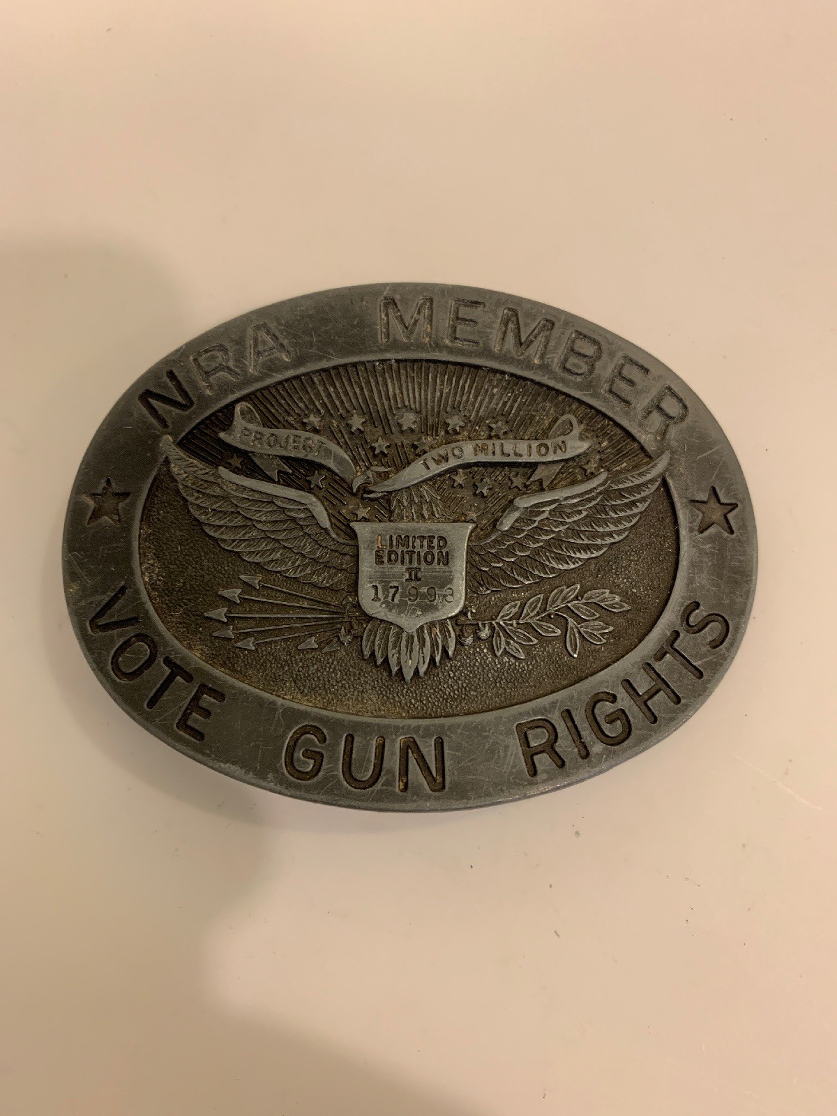 NRA Member Vote Gun Rights Belt Buckle Limited Edition No.17993