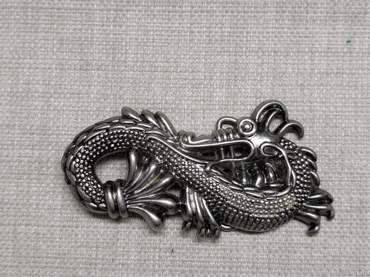vintage Y2K belt buckle DRAGON metal ASIAN cowboy western CHINESE japanese