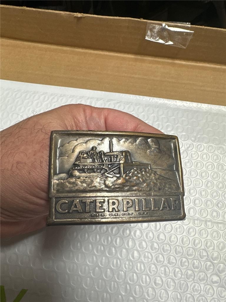 Vintage Caterpillar Bulldozer Belt Buckle